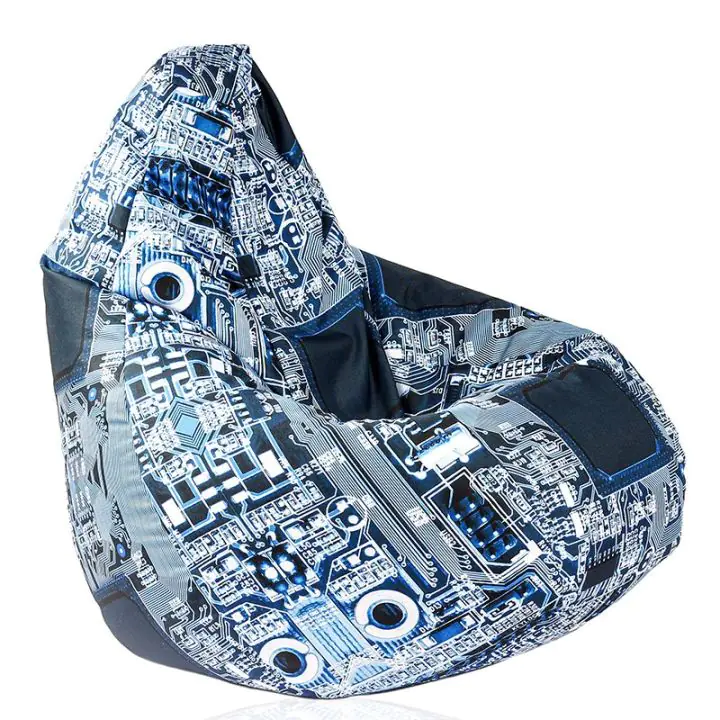 Пуф, круша за деца 4-14 г.,160л. Nirvana Light, Motherboard, Водоустойчив, Перящ се калъф, Пълнеж от Полистиролни перли, принт, 8346