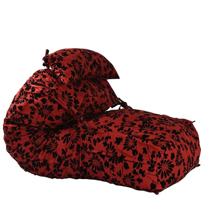 Комплект, пуф легло и декоративна възглавница, 500л. Yoga XL - Poppy, Перящ се калъф, Пълнеж с микс от мемори пяна и дунапрен, Гама Premium, 8162