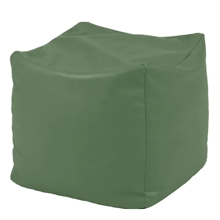 Пуф, 80л., Табуретка Куб - Waka Waka Green, PU кожа, Пълнеж от полистиролни перли, 8085