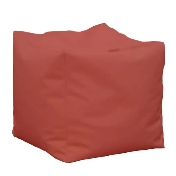 Пуф, Табуретка Куб XL - Rosu, Еко кожа, Пълнеж от Полистиролни перли, 130л. (2178)