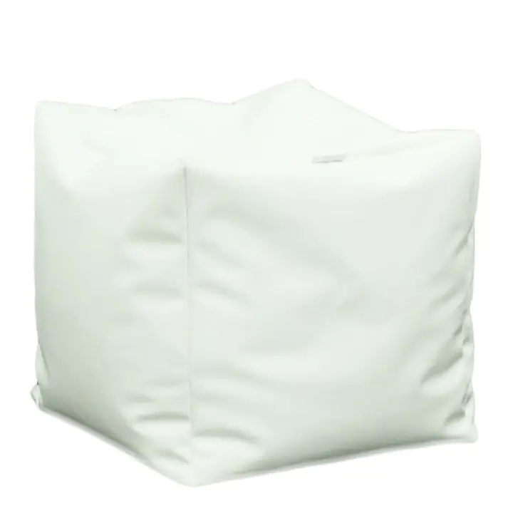 Пуф, 130л., Табуретка Куб XL - Alb, Еко кожа, Пълнеж от Полистиролни перли