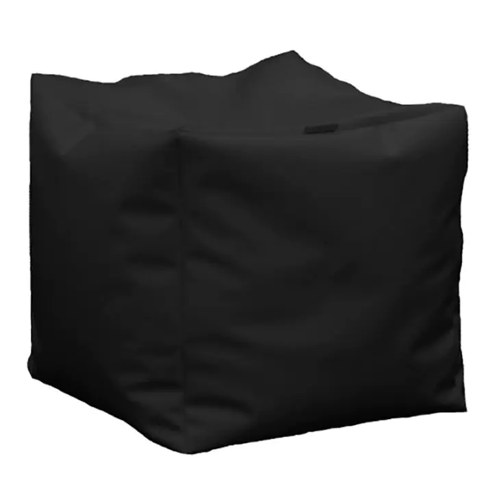 Пуф, 100л., Табуретка Куб XL, Panama black, Перящ се калъф, Водоустойчив, Пълнеж от Полистиролни перли