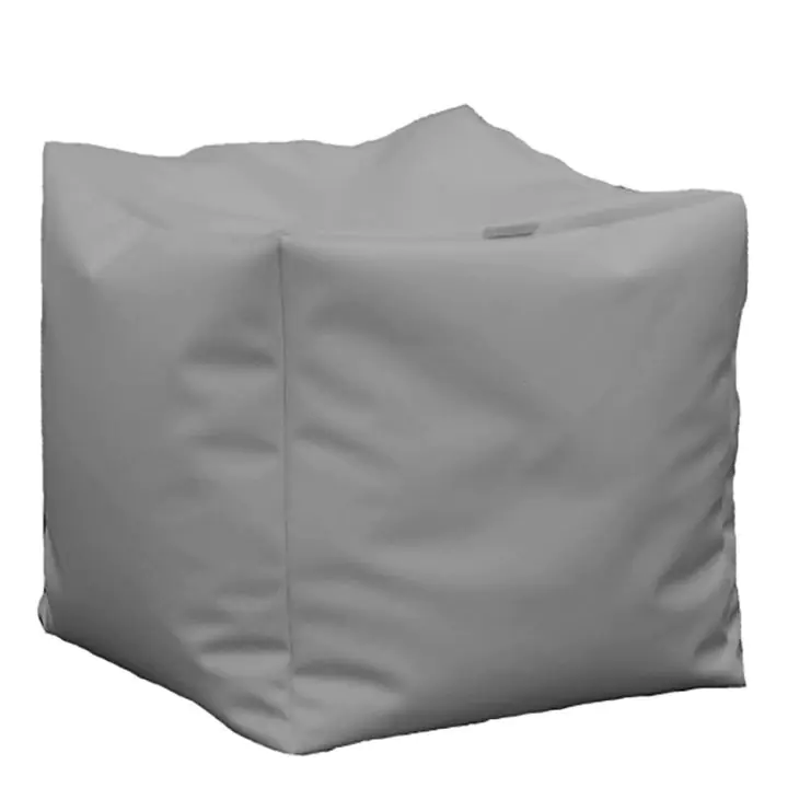 Пуф, 130л., Табуретка Куб XL - Teteron Grey, Перящ се калъф, Пълнеж от Полистиролни перли, за открито, 8278