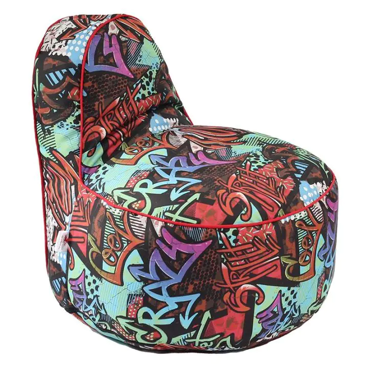 Пуф, стол, 200л., OK Junior, Street art, Водоустойчив, Перящ се калъф, Пълнеж от Полистиролни перли, принт, 8482