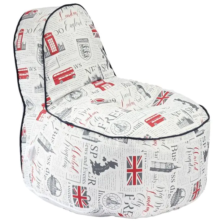 Пуф, стол, 200л., OK Junior, 200л., Good Old News, Водоустойчив, Перящ се калъф, Пълнеж от Полистиролни перли, принт, 8480