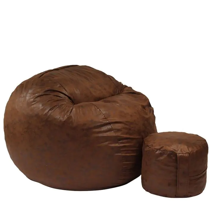 Комплект, Барбарон и табуретка за крака, 700л., King Size, Iced Coffee, Перящ се калъф, Трансформира се в легло, Пълнеж с микс от мемори пяна и дунапрен, Гама Premium, 8446