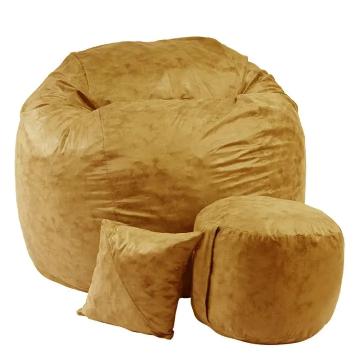 Комплект Барбарон с табуретка за крака и декоративна възглавница 700л. King Size, Amber, Перящ се калъф, Трансформира се в легло, Пълнеж с микс от мемори пяна и дунапрен, Гама Premium, 8958