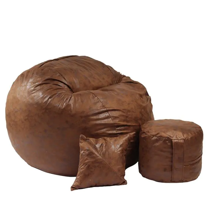 Комплект, Барбарон, с табуретка за крака и декоративна възглавница, 700л. King Size, Iced Coffee, Перящ се калъф, Трансформира се в легло, Пълнеж с микс от мемори пяна и дунапрен, Гама Premium, 8456