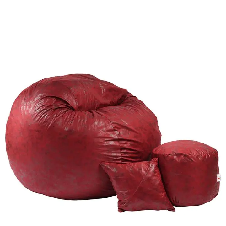 Комплект, Барбарон, с табуретка за крака и декоративна възглавница, 700л. King Size, Cranberry, Перящ се калъф, Трансформира се в легло, Пълнеж с микс от мемори пяна и дунапрен, Гама Premium, 8457