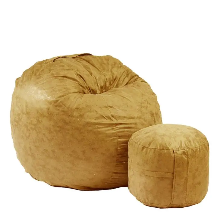 Комплект Барбарон с табуретка за крака 500л. Matusalem - Amber, Перящ се калъф, Подходящ за деца, Пълнеж с микс от мемори пяна и дунапрен, Гама Premium, 8962