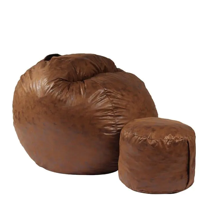 Комплект, Барбарон с табуретка за крака, 500л. Matusalem - Iced Coffee, Перящ се калъф, Подходящ за деца, Пълнеж с микс от мемори пяна и дунапрен, Гама Premium, 8426