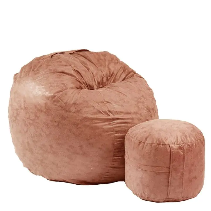 Комплект Барбарон с табуретка за крака 500л. Matusalem - Tiger eye, Перящ се калъф, Подходящ за деца, Пълнеж с микс от мемори пяна и дунапрен, Гама Premium, 8952