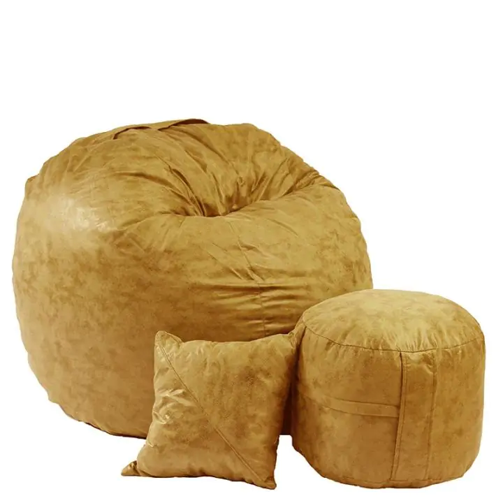 Комплект Барбарон с табуретка за крака и декоративна възглавница 500л. Matusalem, Amber, Перящ се калъф, Подходящ за деца, Пълнеж с микс от мемори пяна и дунапрен, Гама Premium, 8961