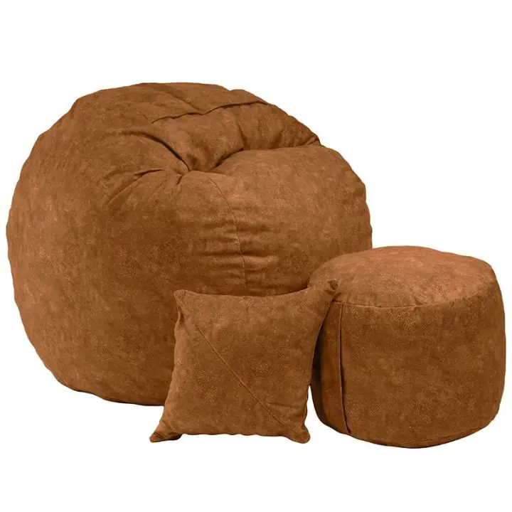 Комплект Барбарон с табуретка за крака и декоративна възглавница 500л. Matusalem, Mecca, Перящ се калъф, Подходящ за деца, Пълнеж с микс от мемори пяна и дунапрен, Гама Premium, 8941