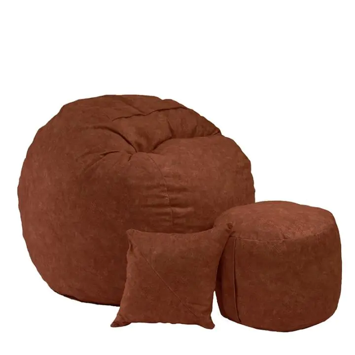 Комплект Барбарон с табуретка за крака и декоративна възглавница 500л. Matusalem, Terra, Перящ се калъф, Подходящ за деца, Пълнеж с микс от мемори пяна и дунапрен, Гама Premium, 8931