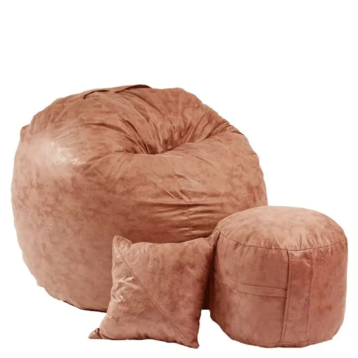 Комплект Барбарон с табуретка за крака и декоративна възглавница 500л. Matusalem, Tiger eye, Перящ се калъф, Подходящ за деца, Пълнеж с микс от мемори пяна и дунапрен, Гама Premium, 8951