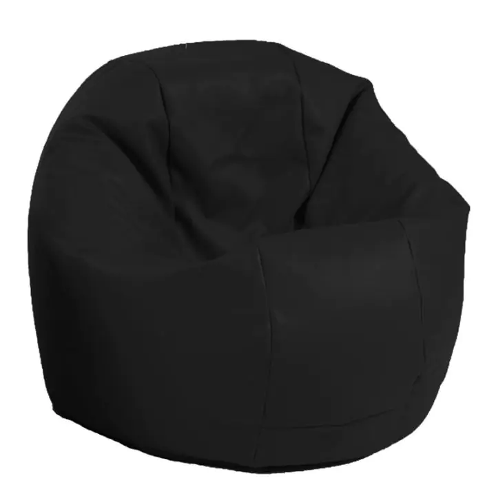 Пуф, за деца, 210л., Relaxo - Back 2 black, PU кожа, Пълнеж от Полистиролни перли