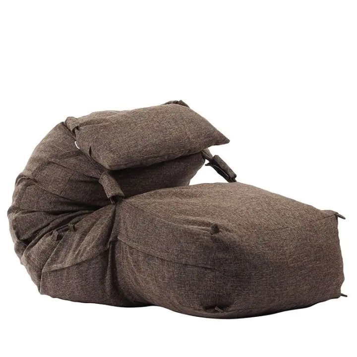 Комплект, пуф легло и декоративна възглавница, 500л. Yoga XL, Mocha Latte, Перящ се калъф, Пълнеж с микс от мемори пяна и дунапрен, Гама Premium