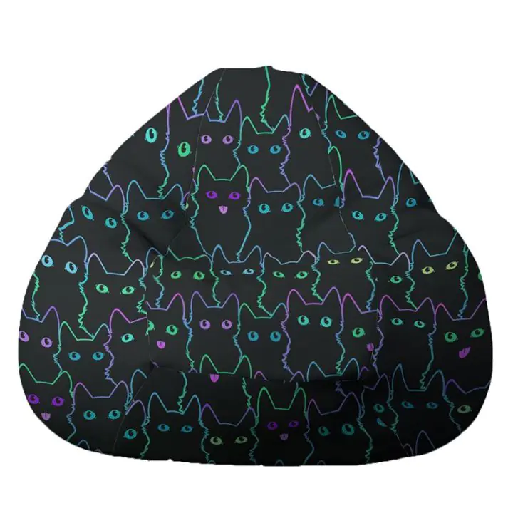 Калъф за пуф круша, Nirvana Gigant - Cute Cat, Не съдържа пълнеж, водоустойчив, принт, 520л., (8586)