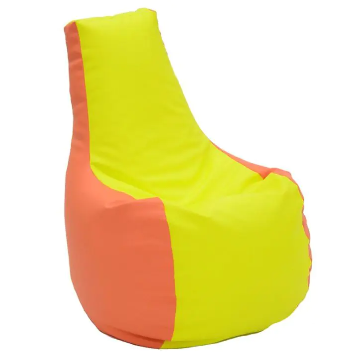 Пуф, стол, 210л., Sunlounger - Orange & Yellow, еко кожа, Пълнеж от полистиролни перли, 8118