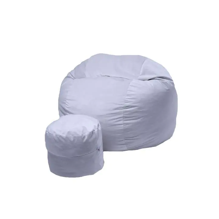 Комплект, Барбарон с табуретка за крака, 500л. Matusalem - Snowflake, Перящ се калъф, Подходящ за деца, Пълнеж с микс от мемори пяна и дунапрен, Гама Plush Honey, 8141