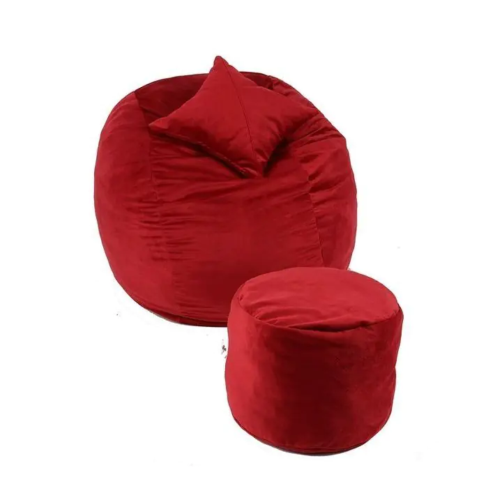 Комплект, Барбарон с табуретка за крака и декоративна възглавница, 500л. Matusalem - Red Diamond, Перящ се калъф, Подходящ за деца, Пълнеж с микс от мемори пяна и дунапрен, Гама Plush Honey, 8146