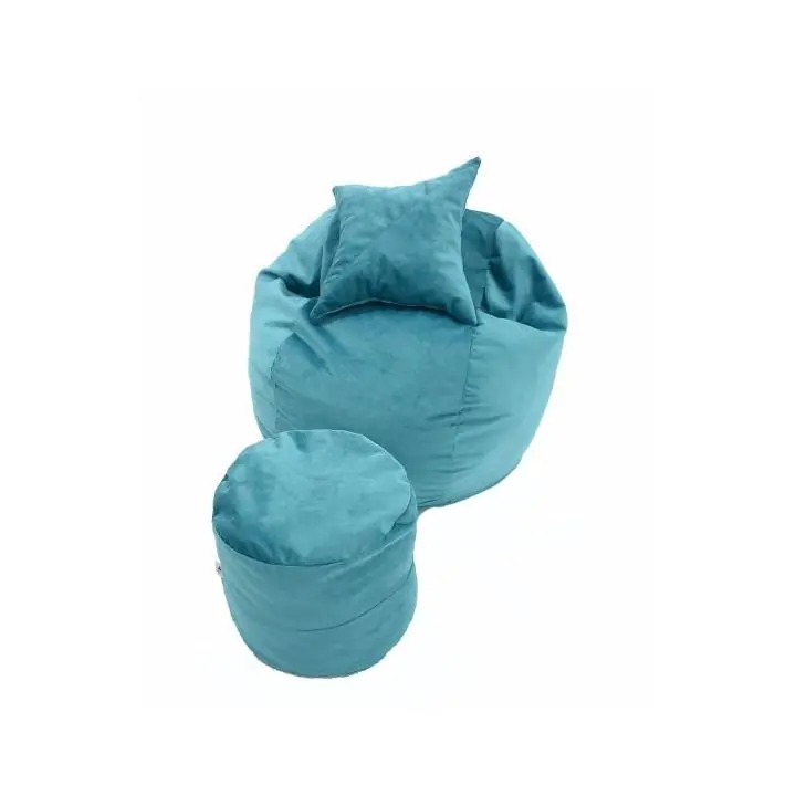 Комплект, Барбарон, с табуретка за крака и декоративна възглавница, 700л. King Size - Puddle, Перящ се калъф, Пълнеж с микс от мемори пяна и дунапрен, Трансформира се в легло, Гама Diamond