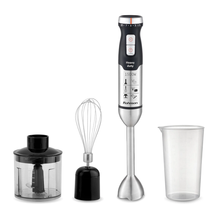 Блендер пасатор Rohnson R-5740, 1500W, 9 скорости, Титаниеви ножчета, Инокс, (16907)