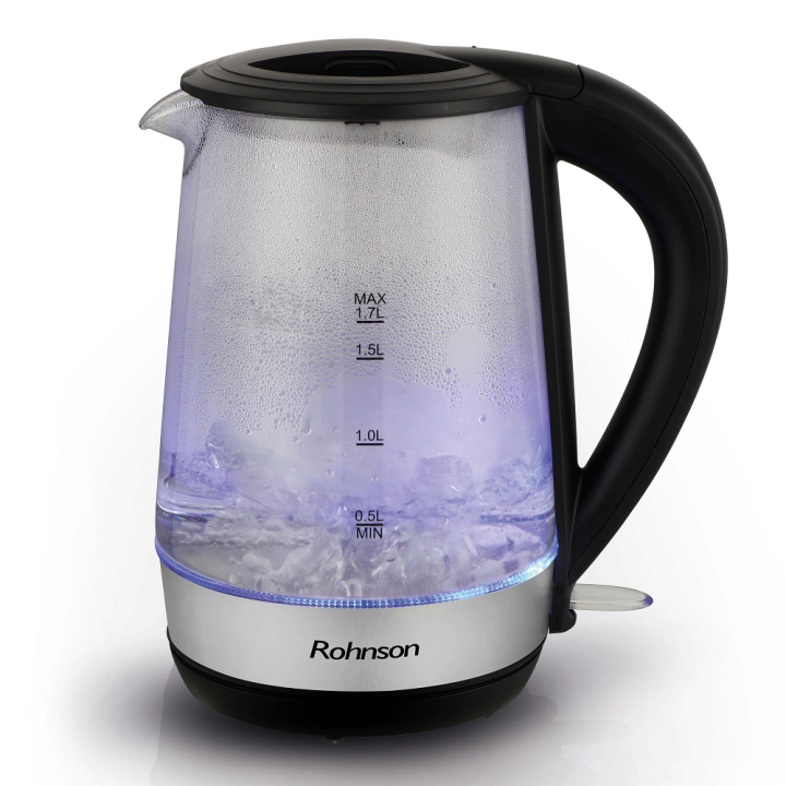 Нагревателна кана Rohnson R-7642, 2200W, светлинен индикатор, прозрачен/черен, (16846)