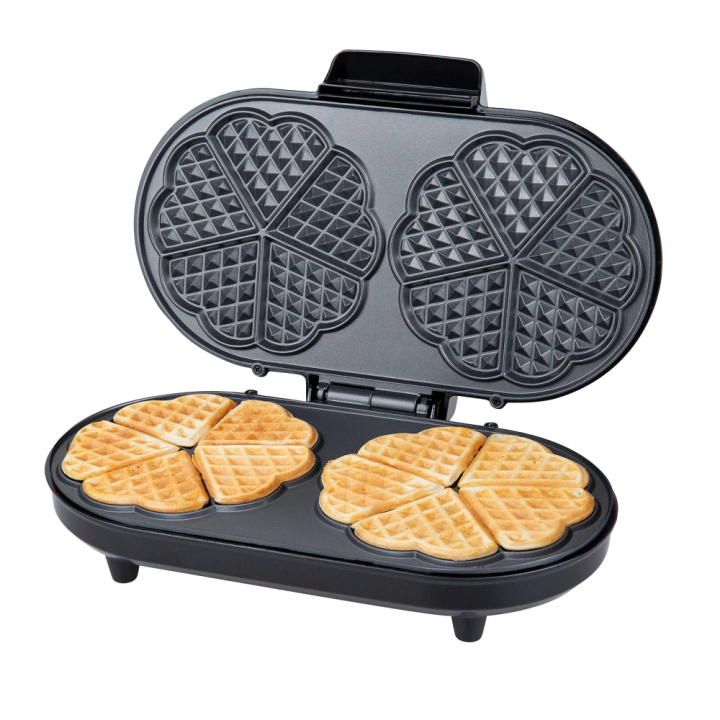 Гофретник Rohnson R-2205, 1200W, Гофрети с форма на сърце, Черен/сребрист, (16812)