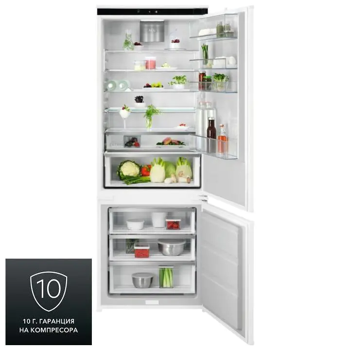 Хладилник с фризер за вграждане на 70см AEG NSC7P751ES, (21904)