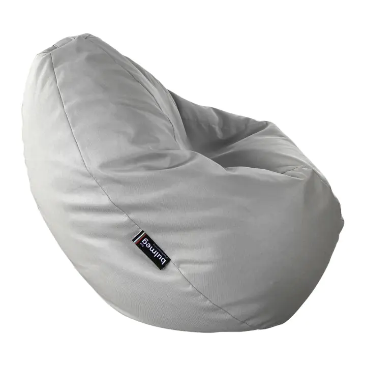 Пуф BULMEG PT2PPGY, Голям барбарон тип круша с водоустойчив перящ се калъф, Пълнеж от полистиролни перли, 320л, Сив
