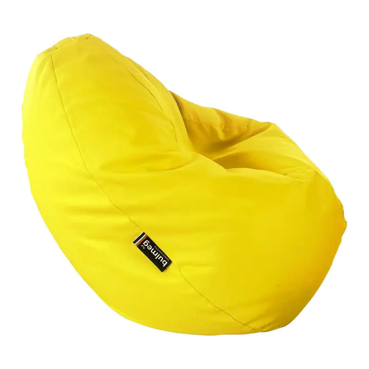 Пуф BULMEG PT2PPYL, Голям барбарон тип круша с водоустойчив перящ се калъф, Пълнеж от полистиролни перли, 320л, Жълт