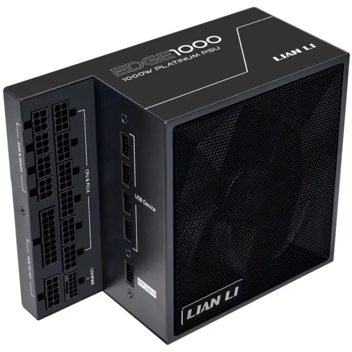 Захранващ блок Lian Li EDGE 1000W 80+ Gold PCIe 5.1, ATX 3.1 - Черно, (35939416)