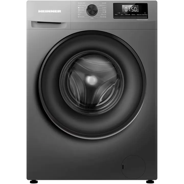 Пералня HEINNER HWM-H7014IVSMTC+++, 7 кг, 1400 об/мин, Клас А, Инверторен мотор, Дигитален дисплей, Заключване за деца, Сив (20569)