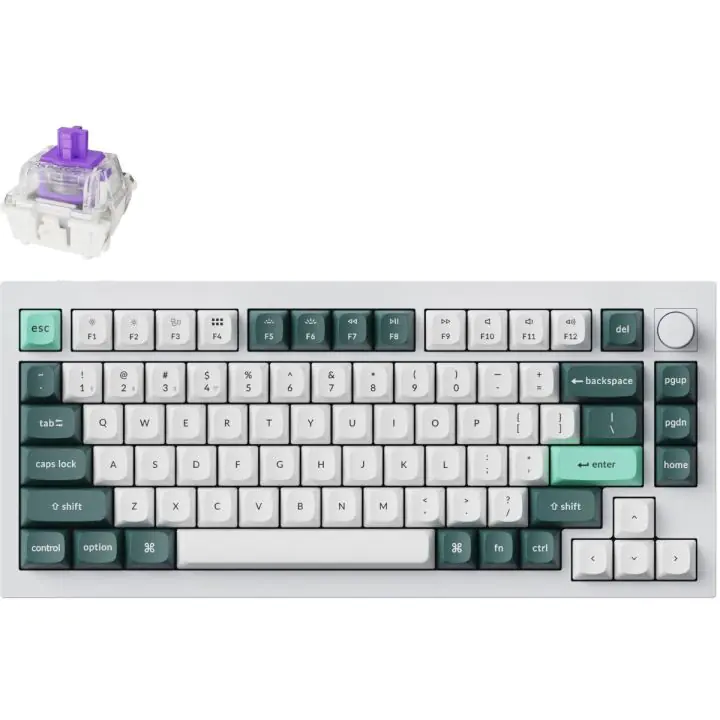 Механична клавиатура Keychron Q1 HE QMK 75% Shell White - Gateron Double-Rail Magnetic Nebula Switch, (35938751)