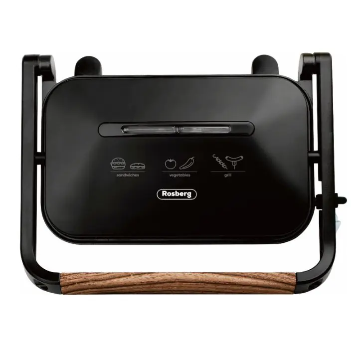Сандвич тостер - скара Rosberg R51442K, 1300W, Защита срещу прегряване, Незалепващо покритие, Черен, (17730)
