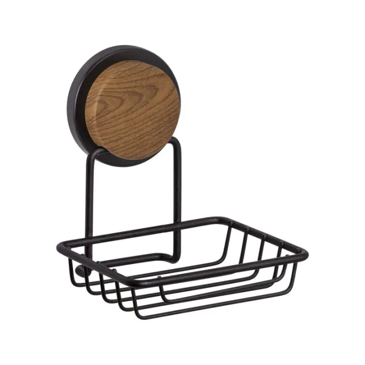 Сапунерка Metalife MGS-704W, 13х10х9 см, Черен/Дървесен, (20707)