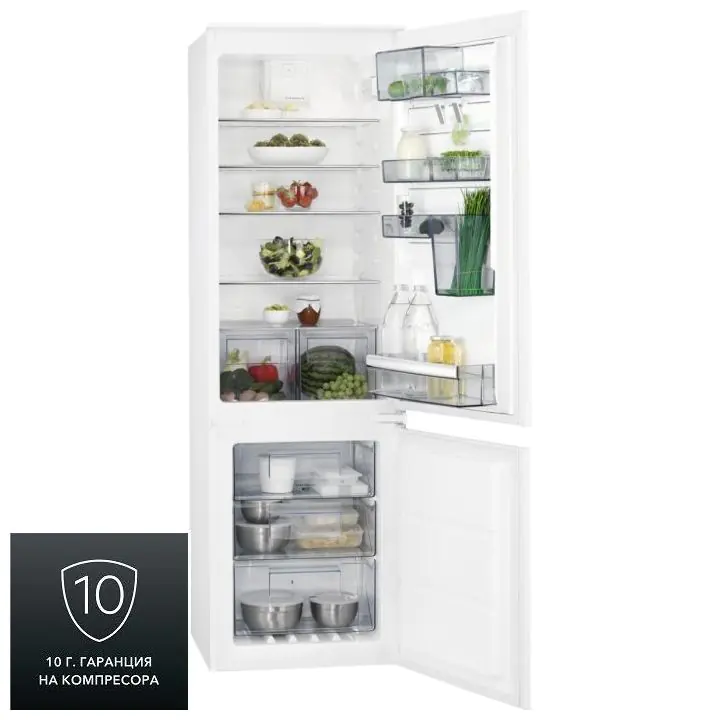 Комбиниран хладилник с фризер за вграждане AEG SCE618E5TS, (21892)