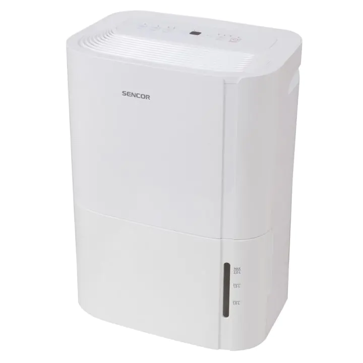 Обезвлажнител - влагоуловител Sencor SDH2020WH, 440W, 3 л, 20 л/ден, до 52m², Турбо режим, Цифров дисплей, Бял