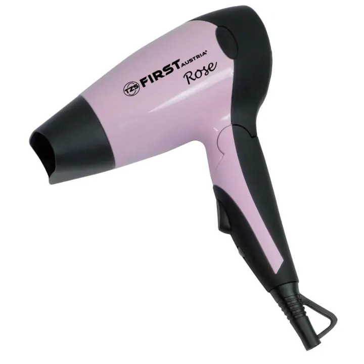 Сешоар FIRST FA-5653-3, 1300W, сгъваема дръжка, розов/черен, (16301)