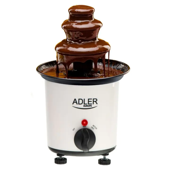 Шоколадов фонтан Adler AD 4487, 30W, 200ml, 80C, Светлинен Индикатор, Бял, (35922590)