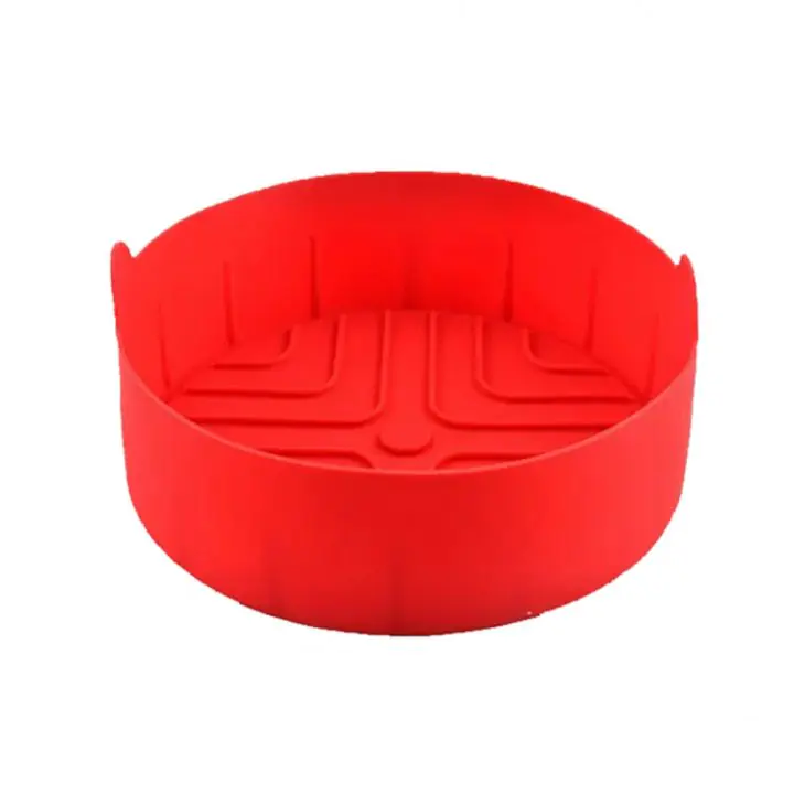 Силиконова форма за AirFryer Rosberg R51980RS, Кръгла, 18.8 x 5.5см, Червен, (17651)