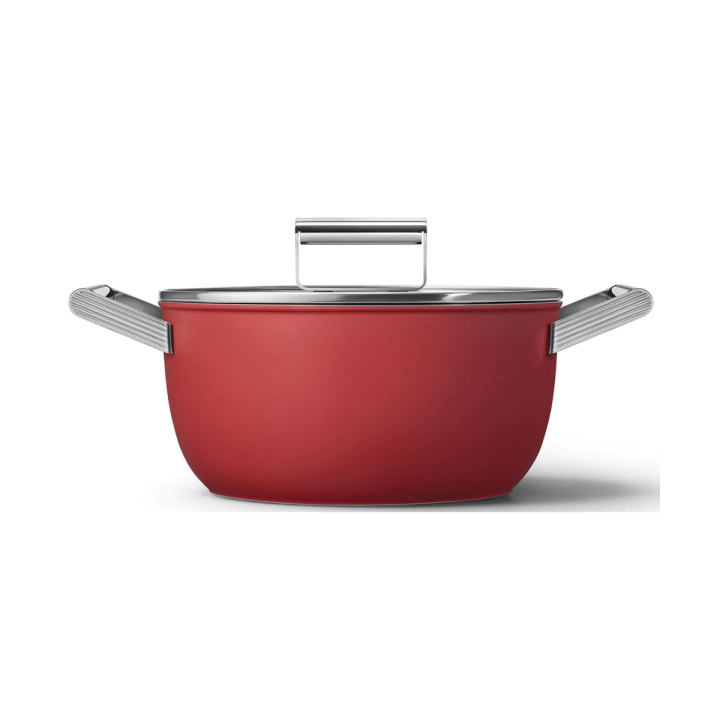 Тенджера SMEG CKFC2411RDM, 50s Style, Диаметър 24 см., Обем 4.8 л., (20035)