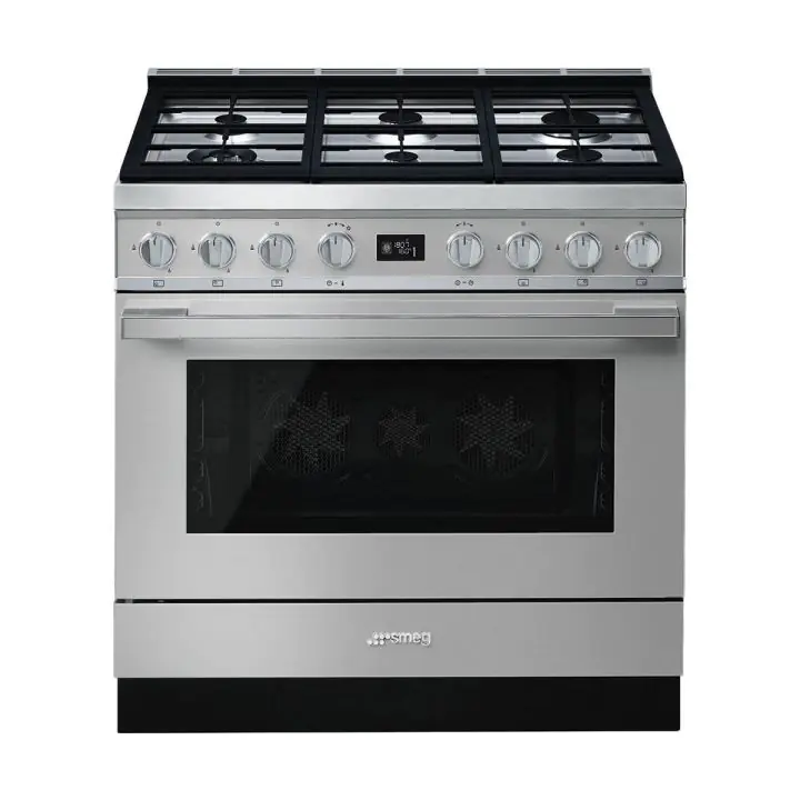 Готварска печка SMEG CPF9GPX, Серия Portofino, 90 см, 6 газови котлона, (19718)