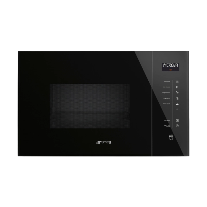 Микровълнова за вграждане SMEG FMI125N, Серия Linea, 25 литра, Черно стъкло, (19686)