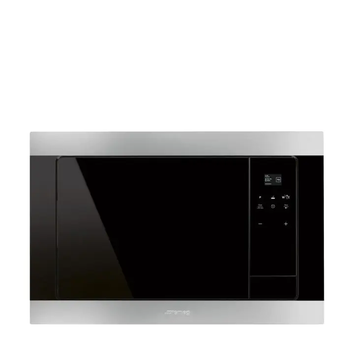Микровълнова за вграждане SMEG FMI320X2, Серия Classica, 20 литра, Черно стъкло и инокс, (19682)