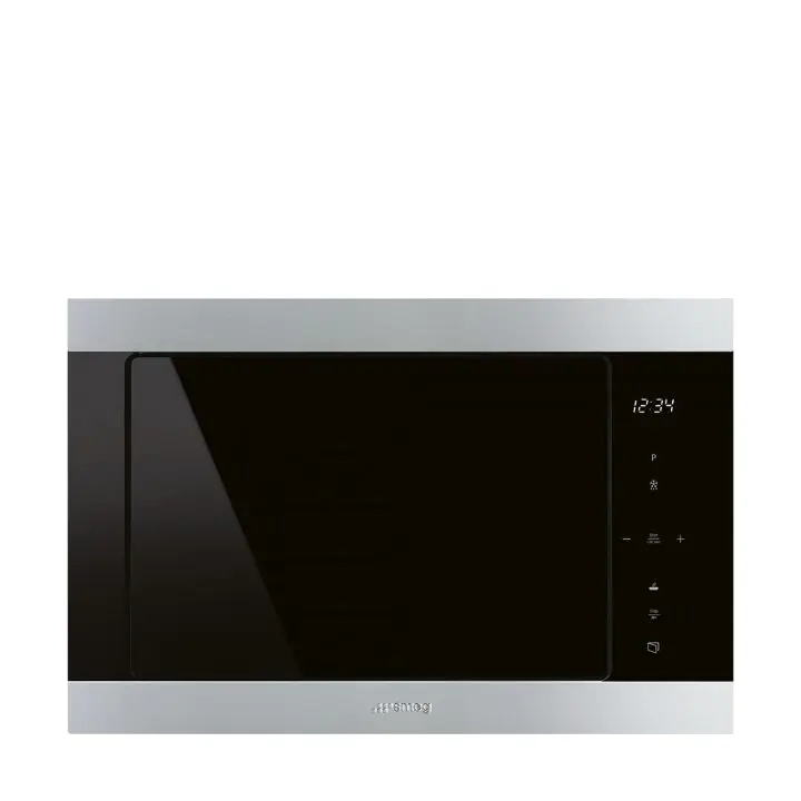 Микровълнова за вграждане SMEG FMI325X, Серия Classica, 25 литра, Черно стъкло с инокс, (19683)