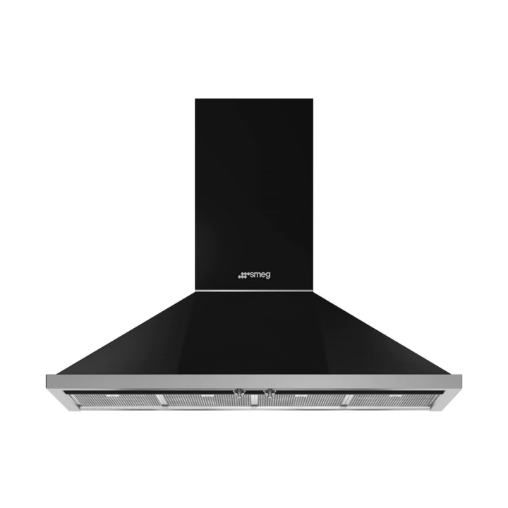 Аспиратор SMEG KPF12BL, Серия Portofino, 120 см, за монтаж на стена, Черен, (19506)