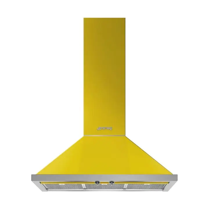Аспиратор SMEG KPF9YW, Серия Portofino, 90 см, за монтаж на стена, Жълт, (19489)